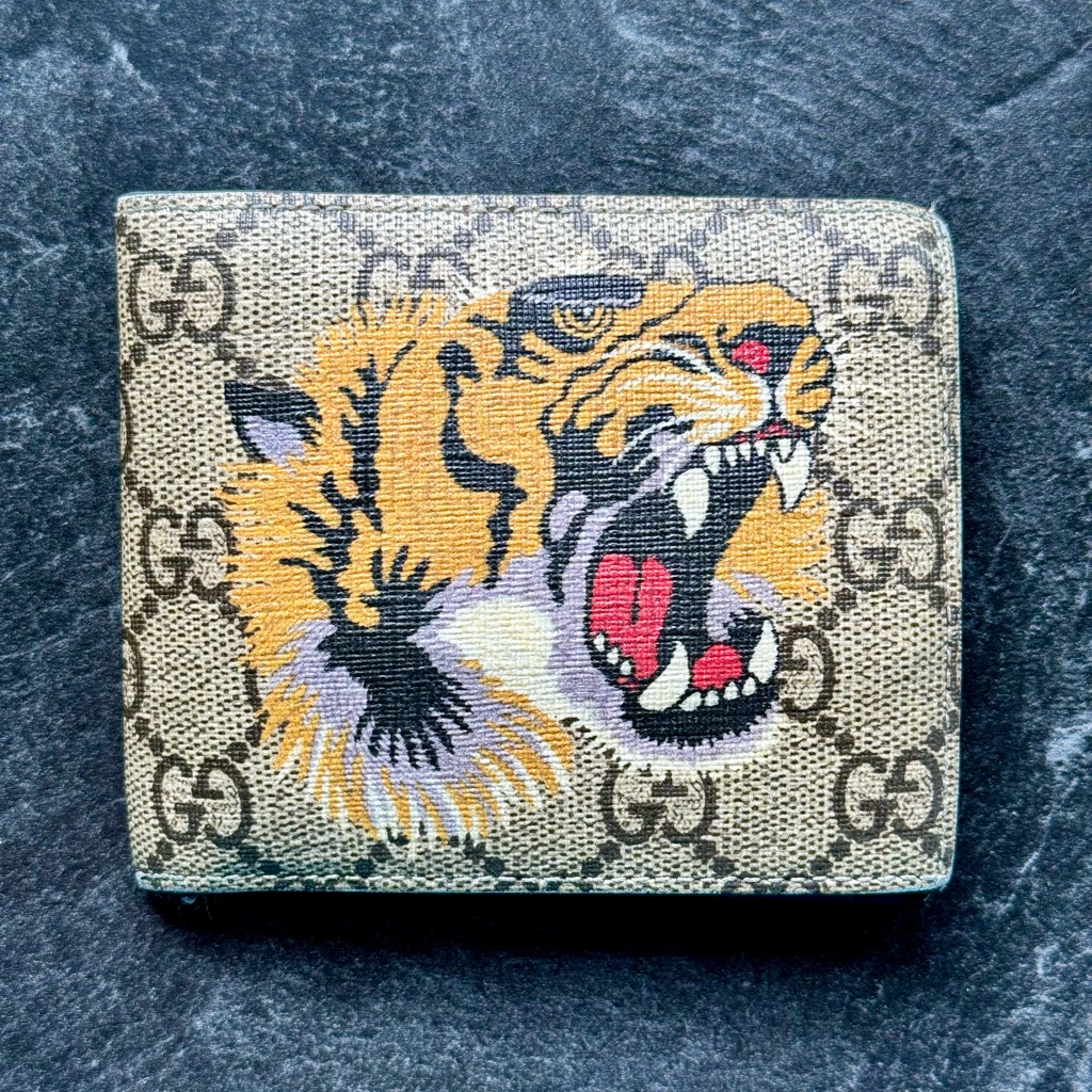 Gucci Lion Print Bi-Fold Wallet